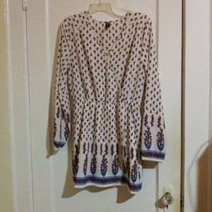 it's me light weight long sleeve floral faux wrap dress size large